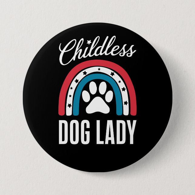 Kinderlose Hunde Lady Election 2024 Rainbow USA Button (Vorderseite)