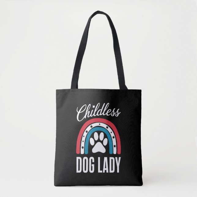 Kinderlose Hunde Lady Election 2024 Rainbow USA Tasche (Vorderseite)
