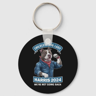Kinderlose Hunde-Lady wählt Kamala Wahl 2024 Schlüsselanhänger