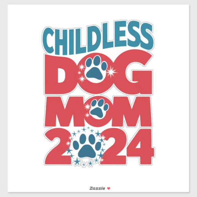 Kinderlose Hunde Mama Hunde Lady Voting Patriotic  Aufkleber (Blatt)