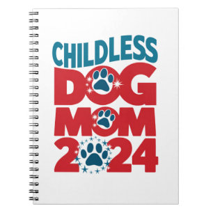 Kinderlose Hunde Mama Hunde Lady Voting Patriotic Notizblock