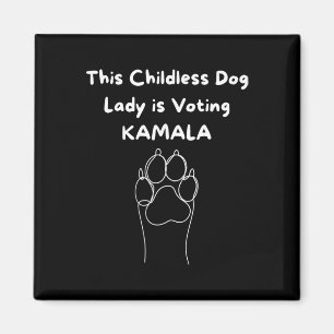 Kinderlose Hundedame wählt Kamala-Harris 2024 3 Magnet