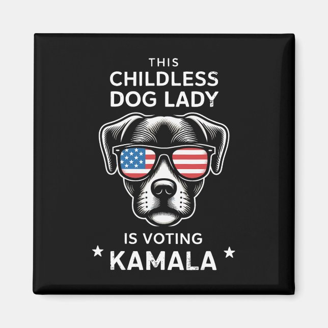 Kinderlose Hundedame wählt Kamala Harris 2024 Magnet (Vorne)