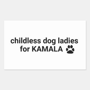 Kinderlose Hundedamen für Kamala-Funchhundekuchen Rechteckiger Aufkleber