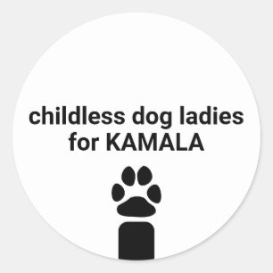 Kinderlose Hundedamen für Kamala-Funchhundekuchen Runder Aufkleber