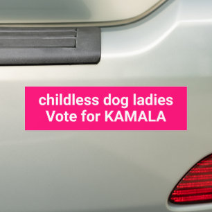 Kinderlose Hundedamen wählen Kamala lustiges Rosa Autoaufkleber