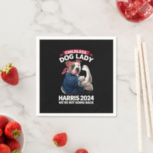 Kinderlose Hundefrau wählt Kamala 2024 Serviette