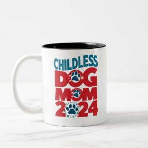Kinderlose Hundemutter Hundedame Wählt Patriotisch Zweifarbige Tasse