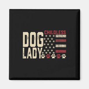 Kinderlose Hündin Lady 2024 US-Flagge Demokratisch Magnet