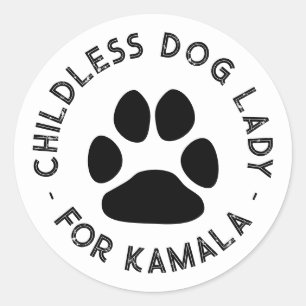 Kinderlose Hündin Lady für Kamala-Hundepuppe weiß Runder Aufkleber