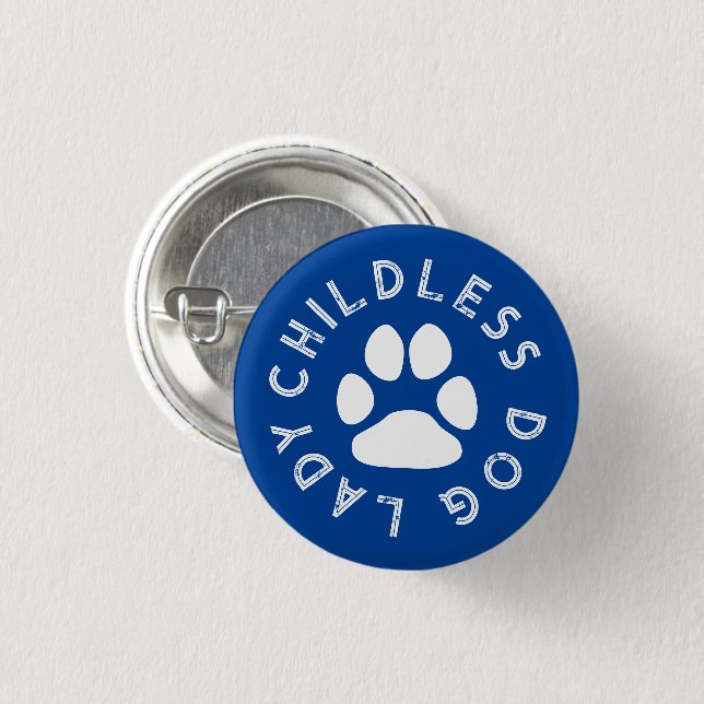 Kinderlose Hündin Lady niedliche Hundekuh blau Button (Vorne & Hinten)