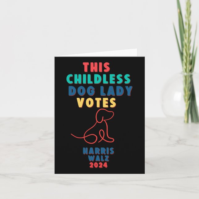 Kinderlose Hündin Lady Votes Kamala - Harris Walz  Karte (Vorderseite)