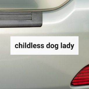 Kinderlose Hündin minimalistisch-modern-witzig wei Autoaufkleber