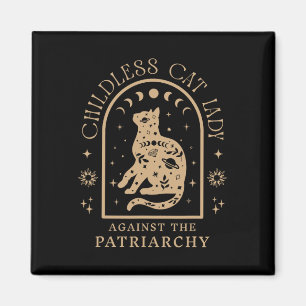 Kinderlose Katze gegen Patriarchat Feministische K Magnet