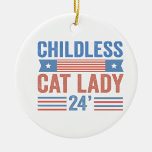Kinderlose Katze Lady 2024 Keramik Ornament