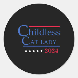 Kinderlose Katze Lady 2024 Runder Aufkleber