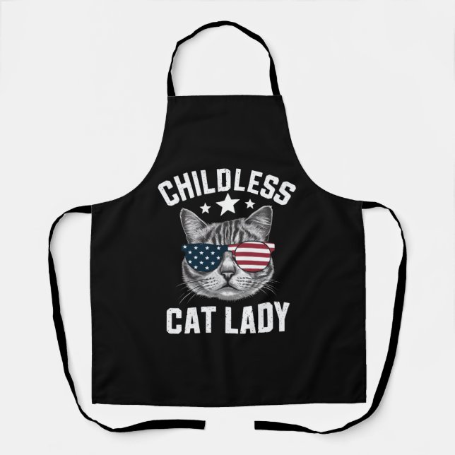 Kinderlose Katze Lady 2024 Schürze (Vorderseite)