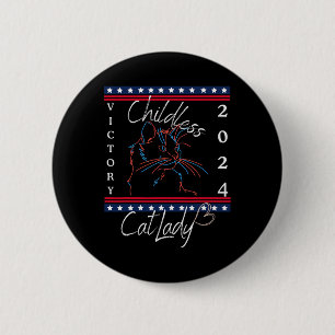 Kinderlose Katze Lady 2024 Votum des Patriotischen Button