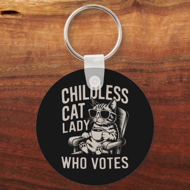 Kinderlose Katze Lady 2024 Wahl Kamala Schlüsselanhänger (Vorderseite)