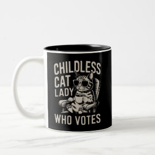 Kinderlose Katze Lady 2024 Wahl Kamala Zweifarbige Tasse