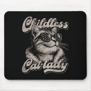 Kinderlose Katze Lady Funny Cat Lover Graphic Mousepad