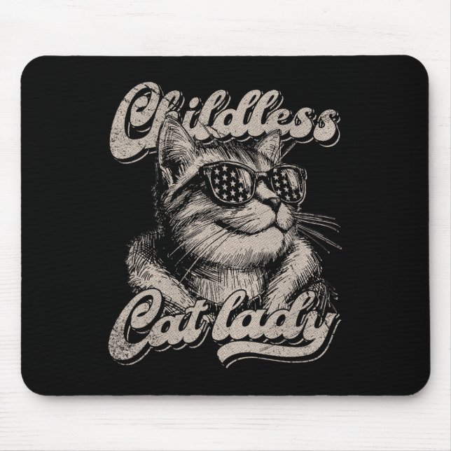 Kinderlose Katze Lady Funny Cat Lover Graphic Mousepad (Vorne)