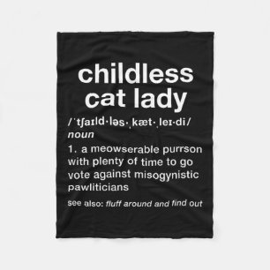 Kinderlose Katze Lady Funny Dictionary Definition Fleecedecke