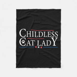 Kinderlose Katze Lady Funny Political Voection Fleecedecke