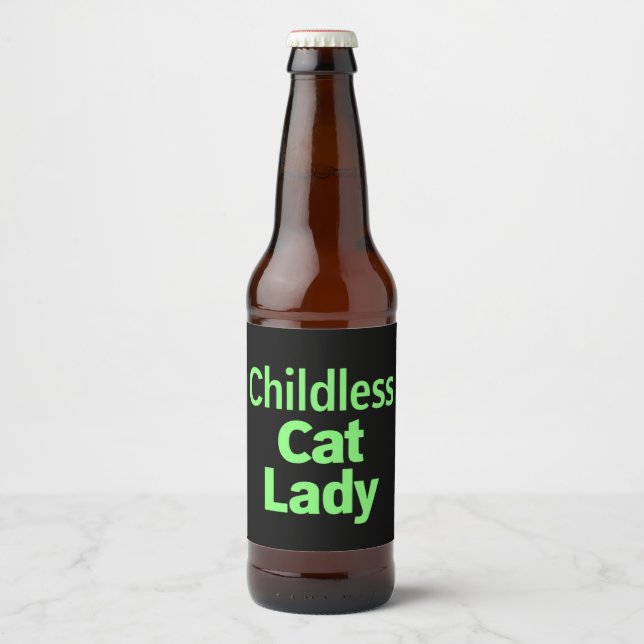 Kinderlose Katze Lady Funny Vote 2024 Bierflaschenetikett (Vorderseite)