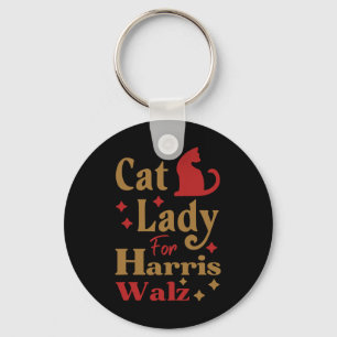 Kinderlose Katze Lady für Kamala Harris Tim Wheime Schlüsselanhänger