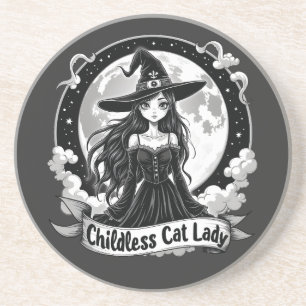 Kinderlose Katze Lady Harris Walz Halloween Pastel Getränkeuntersetzer