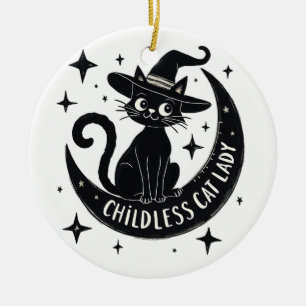Kinderlose Katze Lady Harris Walz Halloween Pastel Keramik Ornament