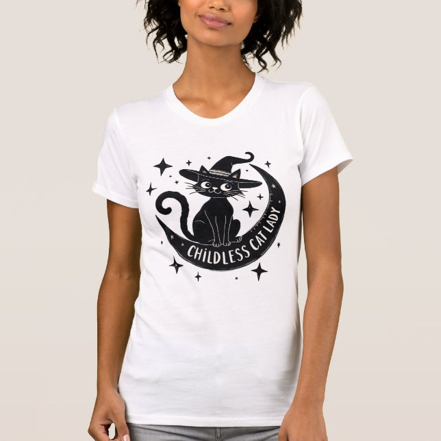 Kinderlose Katze Lady Harris Walz Halloween Pastel T-Shirt (Vorderseite)