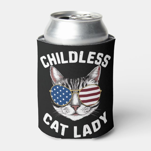 Kinderlose Katze Lady Kamala Harris 2024 Dosenkühler (Kanne Vorderseite)