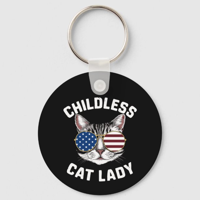 Kinderlose Katze Lady Kamala Harris 2024 Schlüsselanhänger (Vorderseite)