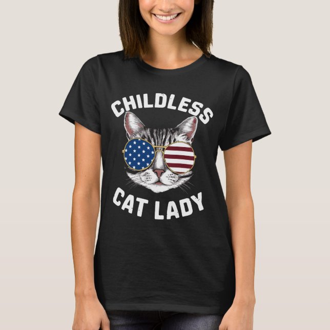 Kinderlose Katze Lady Kamala Harris 2024 T-Shirt (Vorderseite)