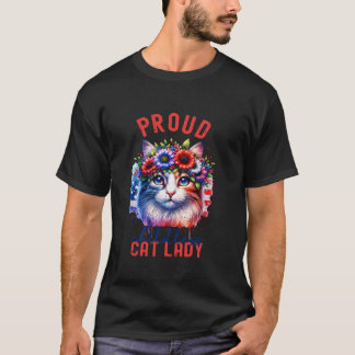 Kinderlose Katze Lady Kamala Harris Patriotic Poli T-Shirt