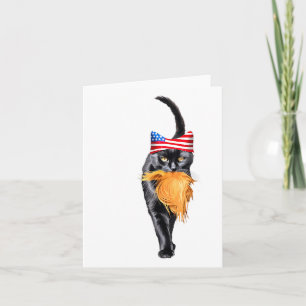 Kinderlose Katze-Lady mit Trump-Haar-Abstimmung Ka Karte