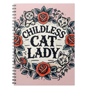 Kinderlose Katze Lady Notizblock
