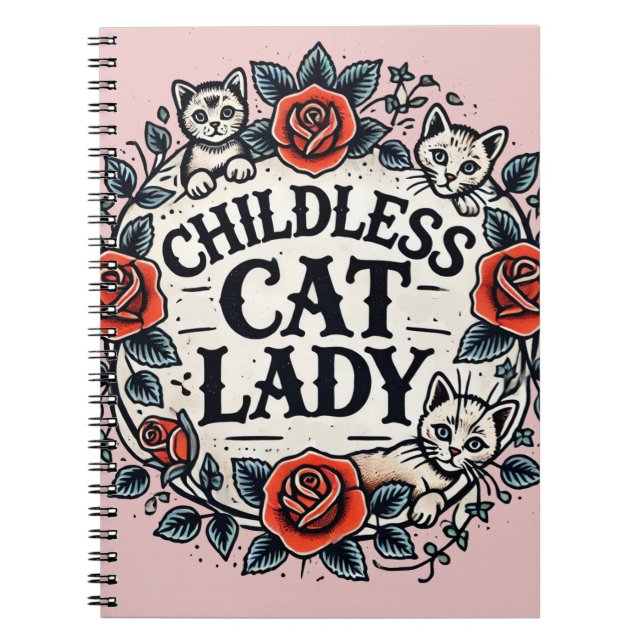 Kinderlose Katze Lady Notizblock (Vorderseite)