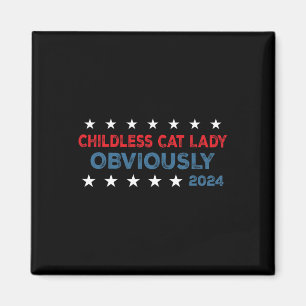 Kinderlose Katze Lady offensichtlich lustig 2024 Magnet