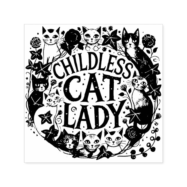Kinderlose Katze Lady Permastempel (Design)