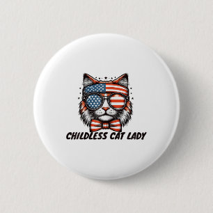 Kinderlose Katze Lady Shirt Kinderlose Katze Lady Button