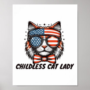 Kinderlose Katze Lady Shirt Kinderlose Katze Lady Poster