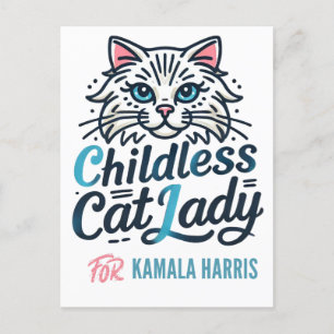 Kinderlose Katze Lady von Kamala Harris Postkarte
