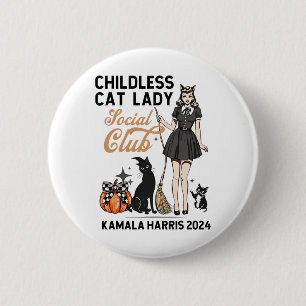 Kinderlose Katze Lady wählen Halloween Feministin Button