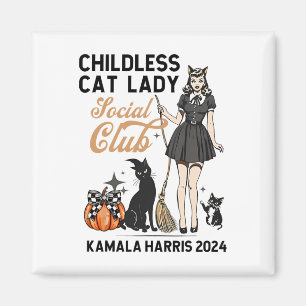 Kinderlose Katze Lady wählen Halloween Feministin Magnet