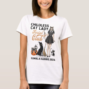 Kinderlose Katze Lady wählen Halloween Feministin T-Shirt
