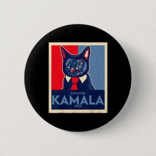 Kinderlose Katze Lady wählt Kamala Harris 2024 1 Button
