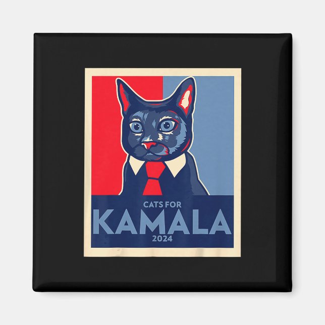 Kinderlose Katze Lady wählt Kamala Harris 2024 1 Magnet (Vorne)